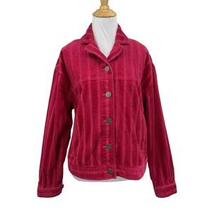 Cabi Jacket Womens S Small Pink Cotton Cheeky Topper Corduroy Button Up Pockets